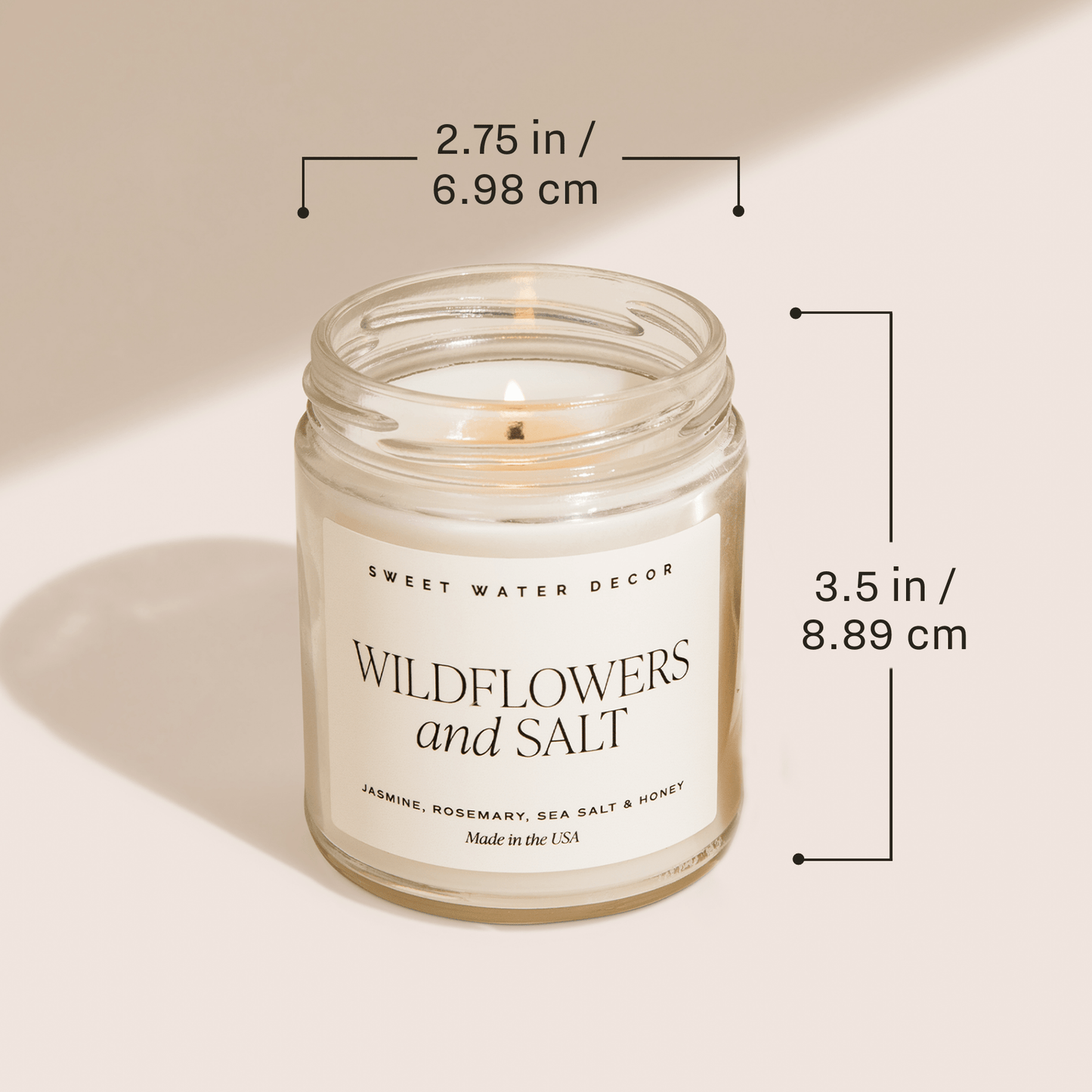 Best Mom Ever Soy Patterned Candle - Clear Jar - 9 oz (Wildflowers and Salt)